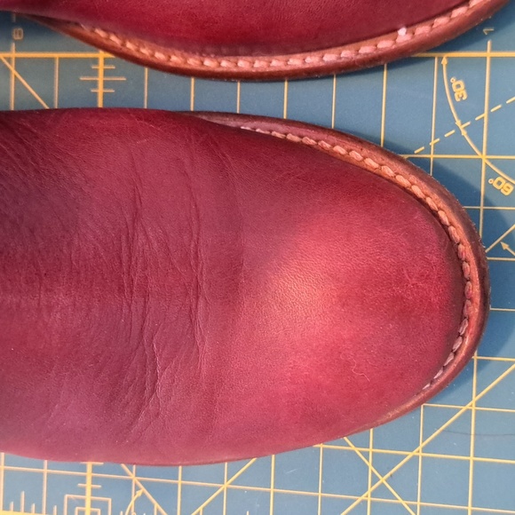 Musse & Cloud Red Leather Distressed Finish Boots - Picture 6 of 13